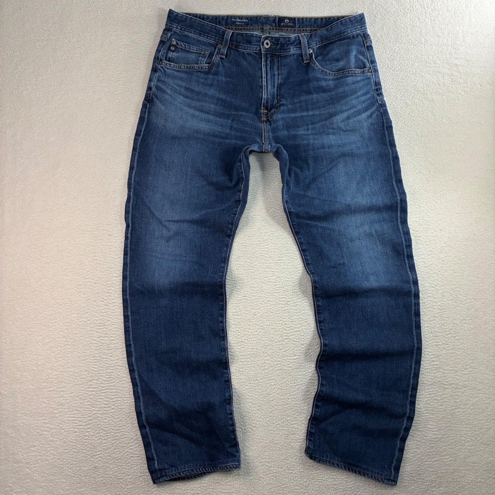 AG Adriano Goldschmied The Graduate Jeans Men 36x34 Blue Tailored Fade Whiskered